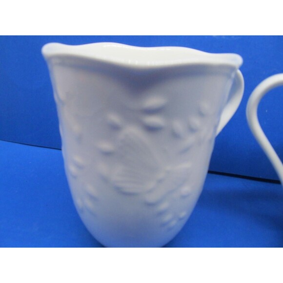 Lenox Butterfly Meadow Cloud White Embossed Butterflies And Leaves Mugs Set of 3 - Picture 6 of 16